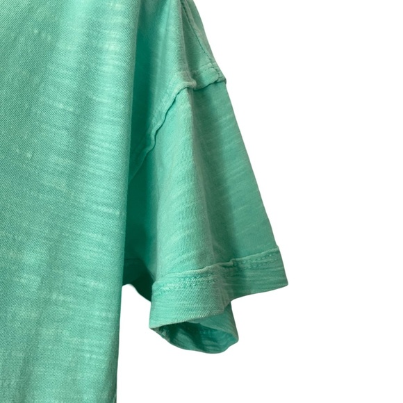 Pilcro Oversized Tee Shirt Green Cotton Slub Crew Neck High Low Hem Size XS - Picture 4 of 7